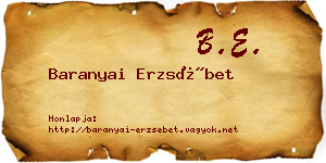 Baranyai Erzsébet névjegykártya