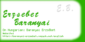 erzsebet baranyai business card
